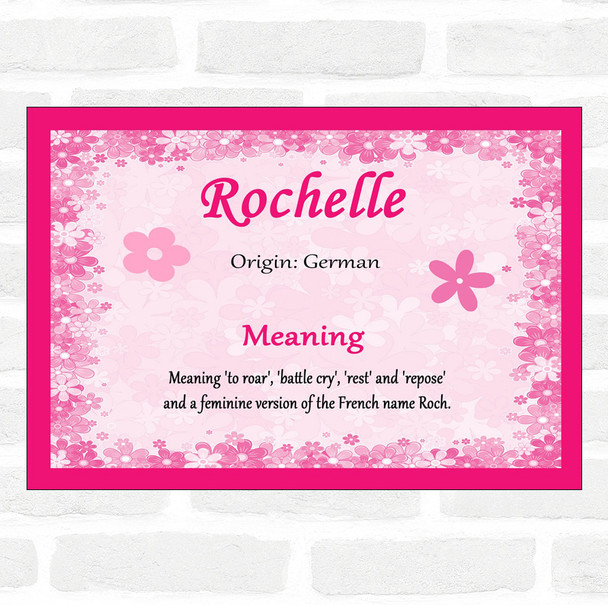 Rochelle Name Meaning Pink Certificate