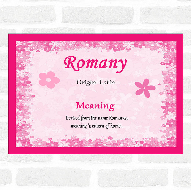 Romany Name Meaning Pink Certificate