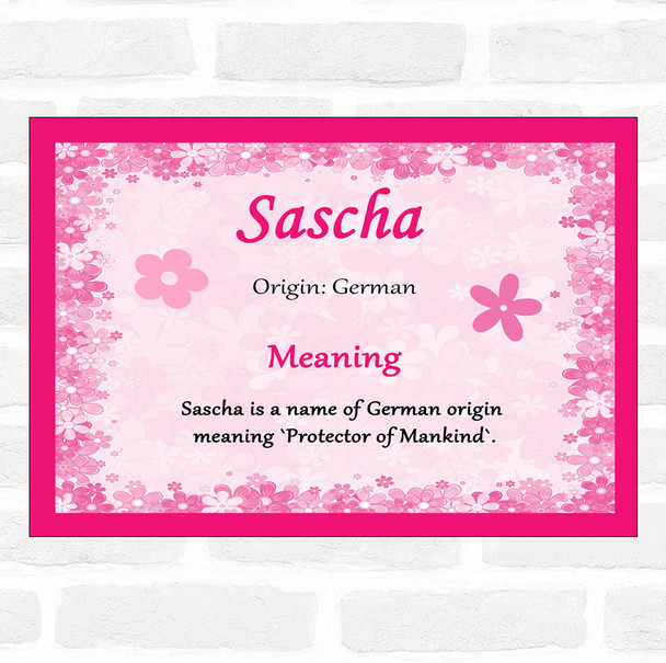Sascha Name Meaning Pink Certificate