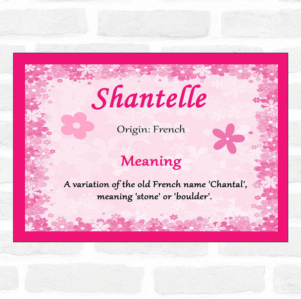 Shantelle Name Meaning Pink Certificate