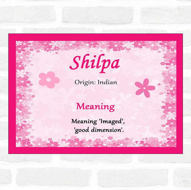 Shilpa Name Meaning Pink Certificate
