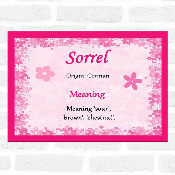 Sorrel Name Meaning Pink Certificate