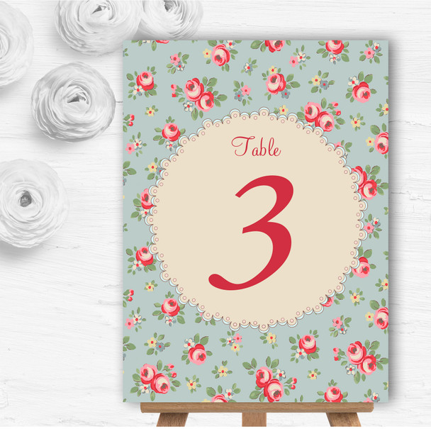 Floral Shabby Chic Inspired Vintage Personalised Wedding Table Number Name Cards