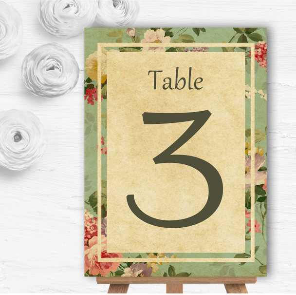 Vintage Shabby Chic Postcard Style Personalised Wedding Table Number Name Cards