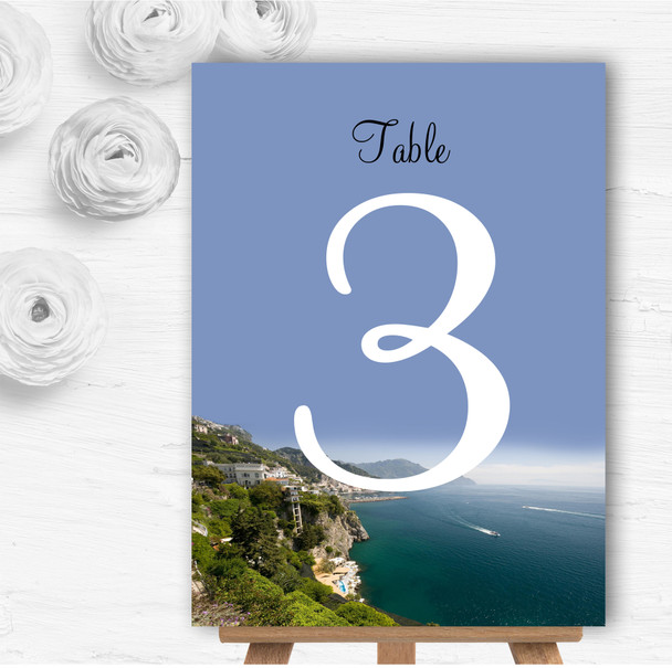 Sorrento Italy Abroad Personalised Wedding Table Number Name Cards