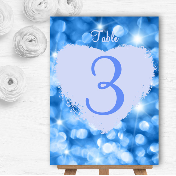 Twinkling Blue Lights Personalised Wedding Table Number Name Cards