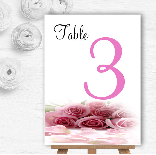 Baby Pink Roses Personalised Wedding Table Number Name Cards
