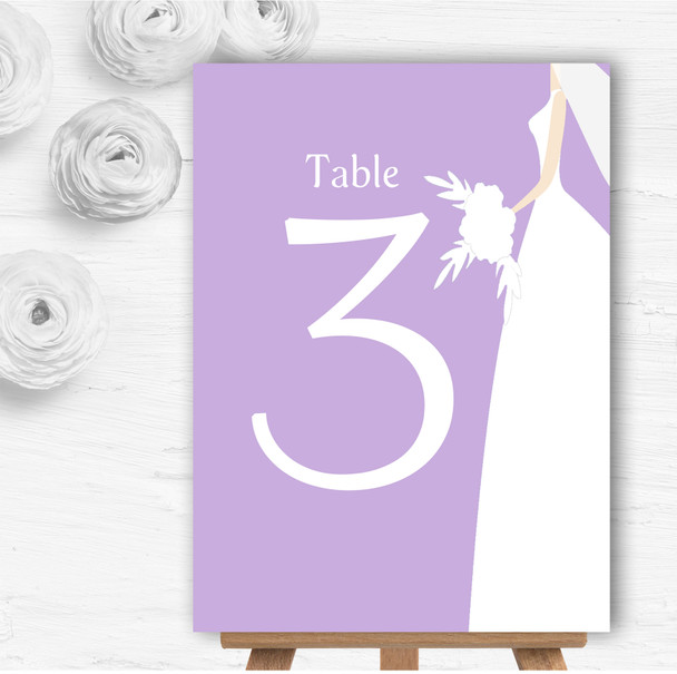 Lilac Bride Personalised Wedding Table Number Name Cards