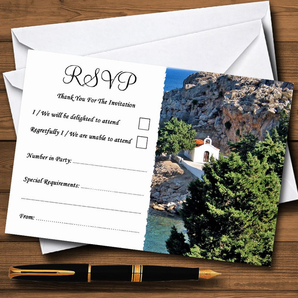 Heart St Pauls Lindos Rhodes Abroad RSVP Cards