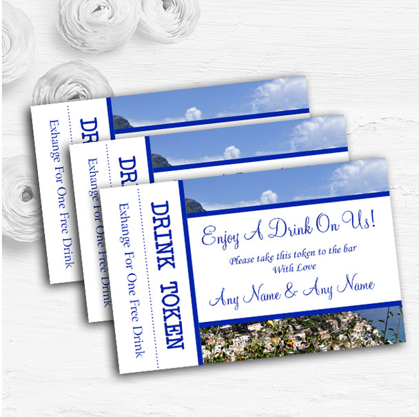 Italy Sorrento Abroad Personalised Wedding Bar Free Drink Tokens