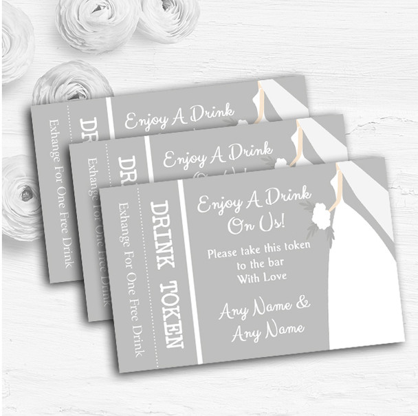 Great White Bride Personalised Wedding Bar Free Drink Tokens