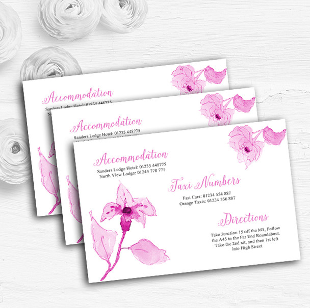 Beautiful Dusty Rose Pink Watercolour Flowers Wedding Guest Information Cards