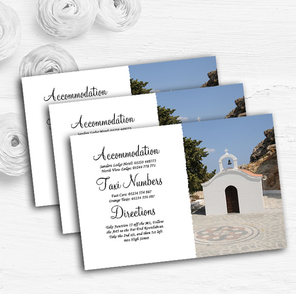 St Pauls Lindos Rhodes Abroad Personalised Wedding Guest Information Cards
