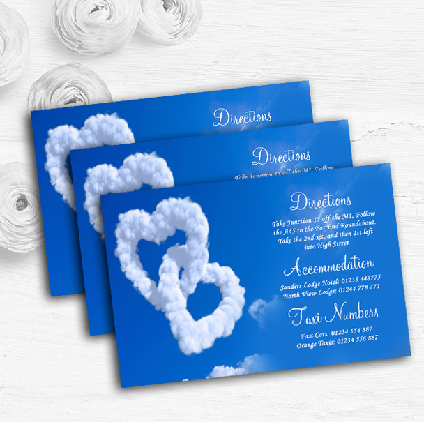 Romantic Heart Clouds Sky Personalised Wedding Guest Information Cards