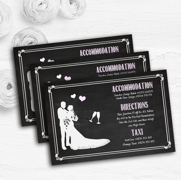 Chalkboard Pink Personalised Wedding Guest Information Cards