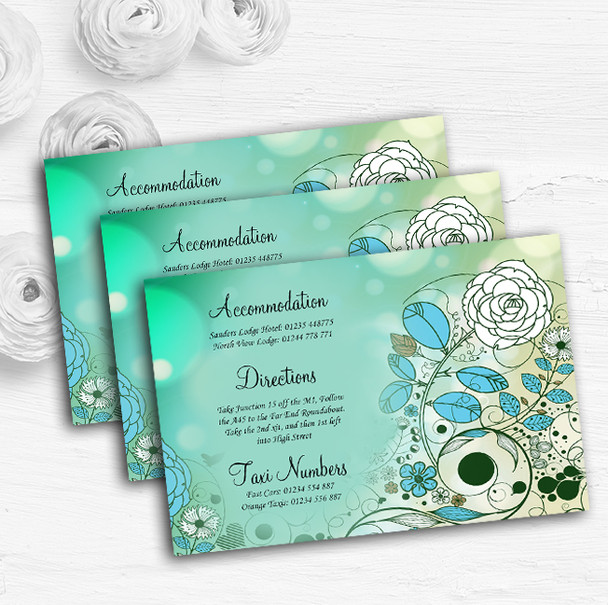 Aqua Turquoise Personalised Wedding Guest Information Cards