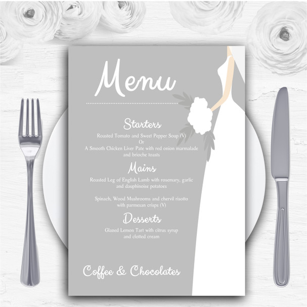 Great White Bride Personalised Wedding Menu Cards