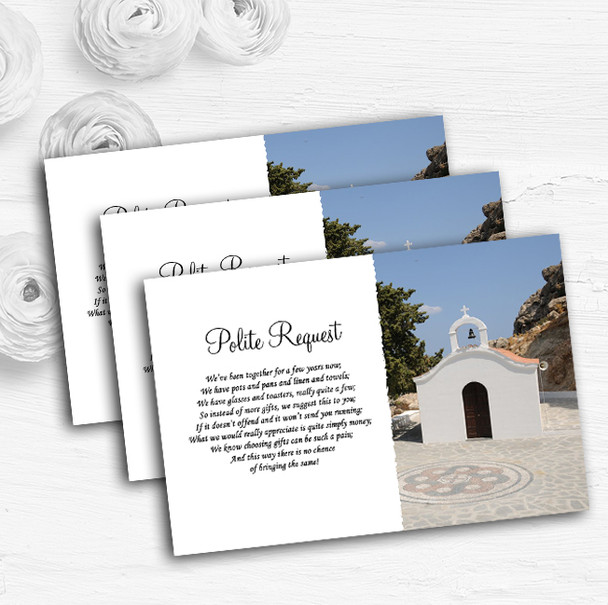 St Pauls Lindos Rhodes Abroad Personalised Wedding Gift Request Money Poem Cards