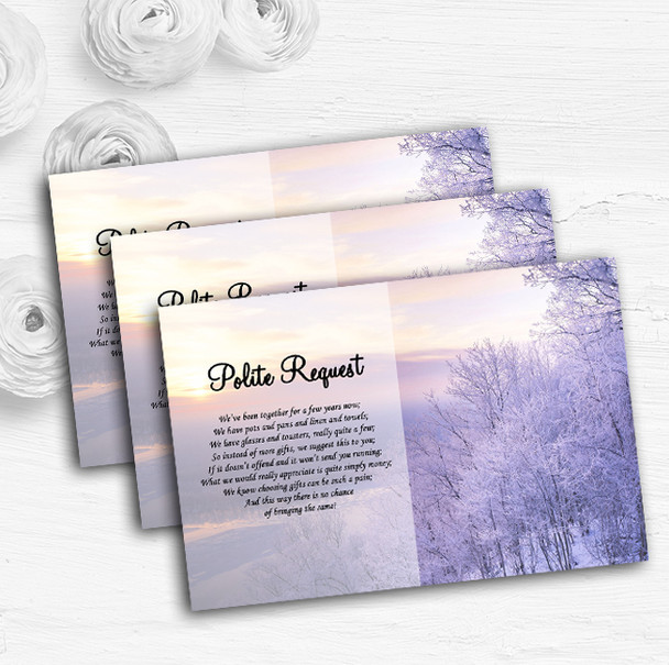 Winter Scene Beautiful Personalised Wedding Gift Cash Request Money Poem Cards