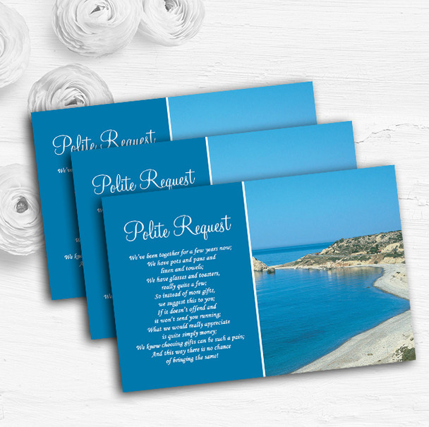 Cyprus Beach Abroad Personalised Wedding Gift Cash Request Money Poem Cards