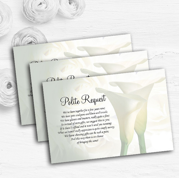 White Lily Stunning Personalised Wedding Gift Cash Request Money Poem Cards