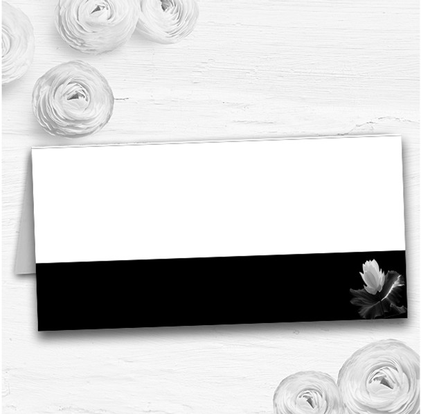 Beautiful Black White Flower Wedding Table Seating Name Place Cards