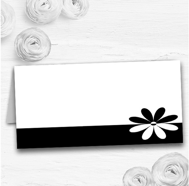 Black & White Flower Wedding Table Seating Name Place Cards