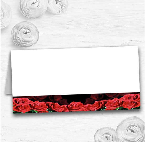 Black And Red Roses Wedding Table Seating Name Place Cards