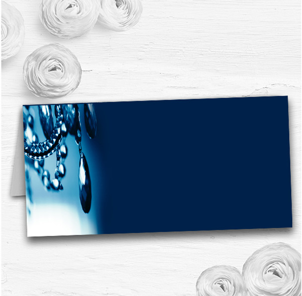 Blue Crystal Chandelier Wedding Table Seating Name Place Cards