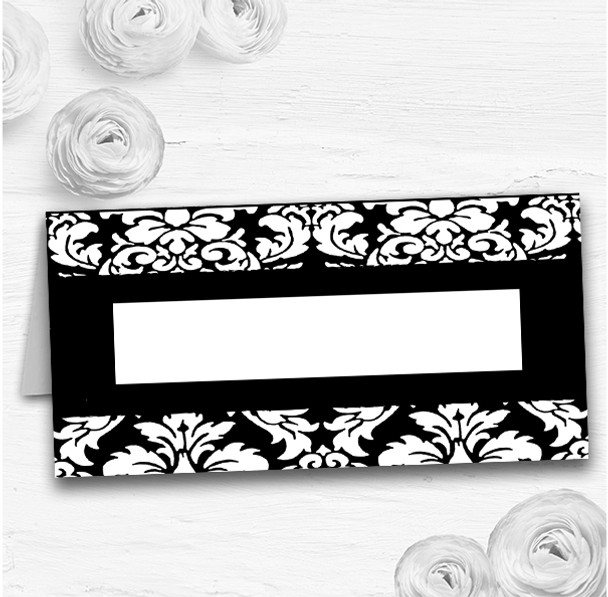 Floral Black White Damask Wedding Table Seating Name Place Cards