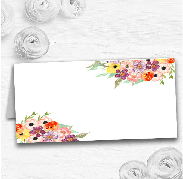 Floral Watercolour Bouquet Wedding Table Seating Name Place Cards