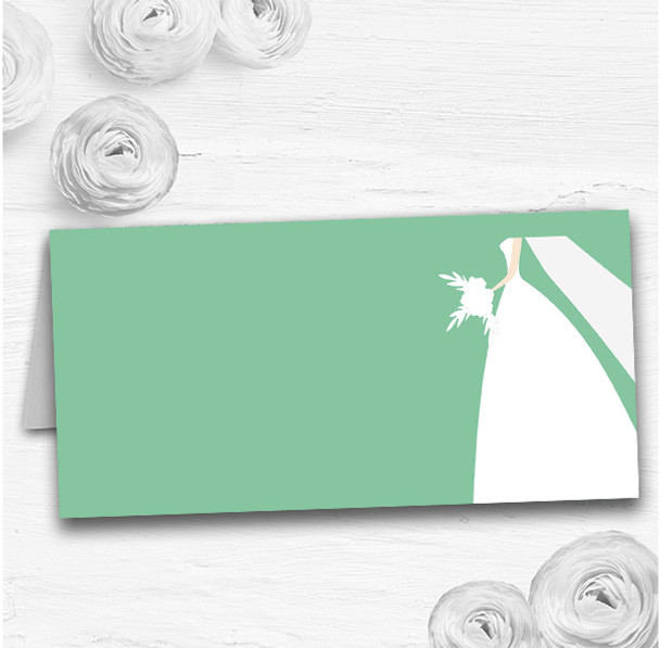 Green Bride Wedding Table Seating Name Place Cards