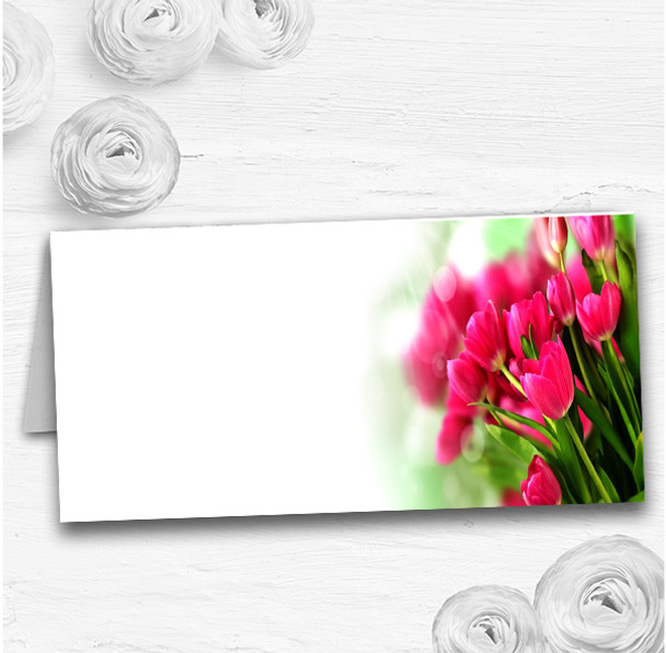 Hot Pink Tulips Wedding Table Seating Name Place Cards