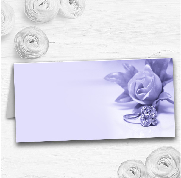 Lilac And Purple Rose Ring Wedding Table Seating Name Place Cards