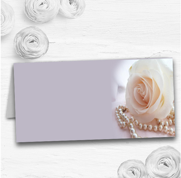 Lilac Rose Pearls Wedding Table Seating Name Place Cards