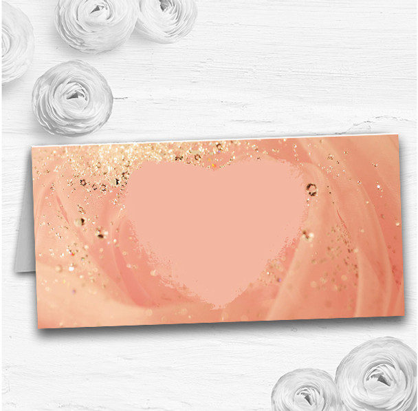 Peach Pink Pretty Wedding Table Seating Name Place Cards