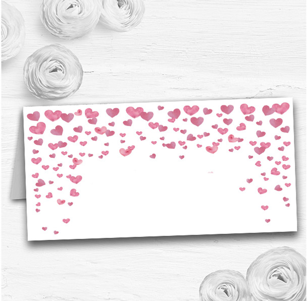 Pink Heart Confetti Wedding Table Seating Name Place Cards