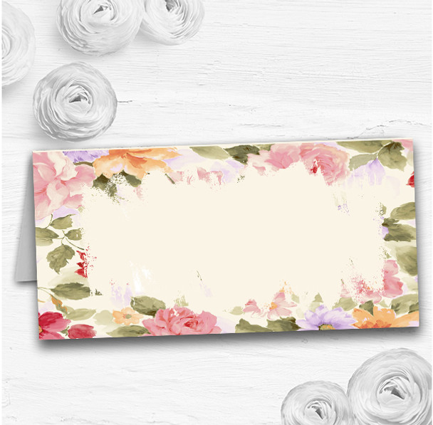 Pretty Pastel Floral Vintage Wedding Table Seating Name Place Cards