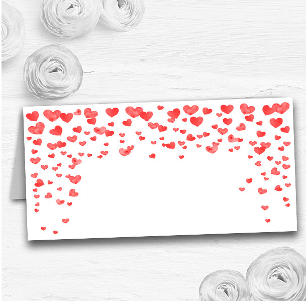 Red Heart Confetti Wedding Table Seating Name Place Cards