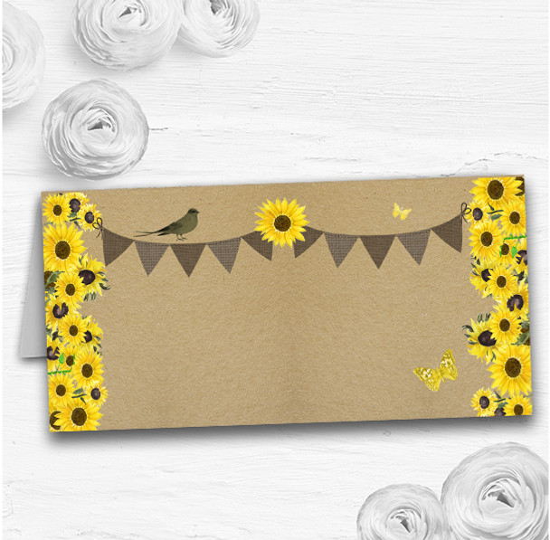 Rustic Sunflowers Vintage Wedding Table Seating Name Place Cards