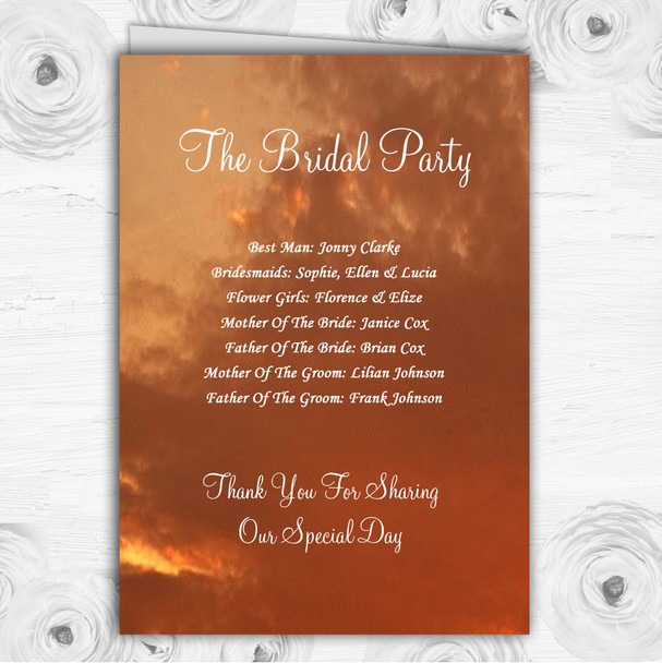 Plane In The Sky Sunset Jetting Off Abroad Wedding Double Cover Order Of Service