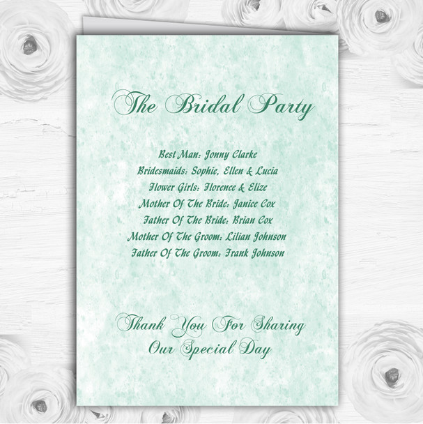 Pale Mint Green Vintage Damask Jewel Wedding Double Sided Cover Order Of Service