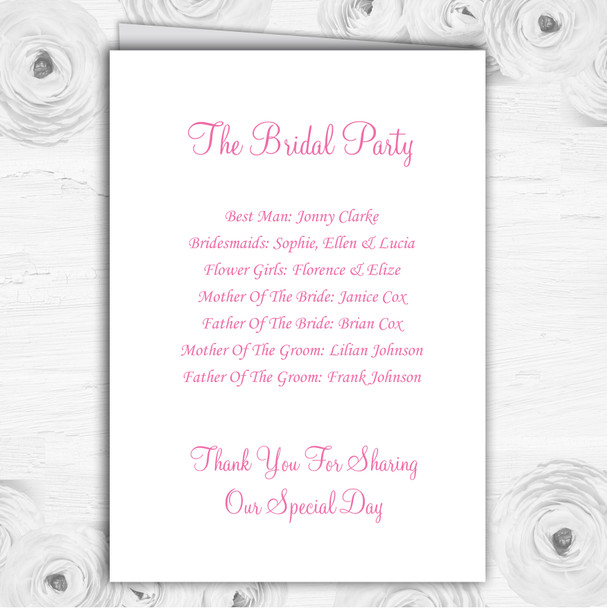 Stunning Pale Baby Pink Rose Personalised Wedding Double Cover Order Of Service