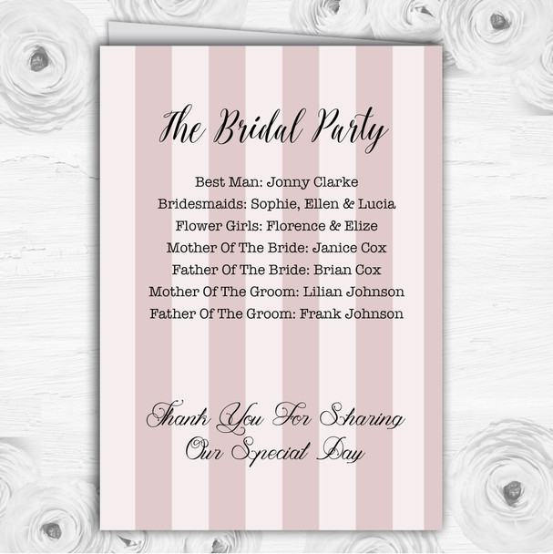 Red Rose & Stripes Vintage Personalised Wedding Double Cover Order Of Service