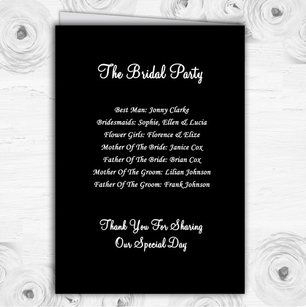 Stunning Lily Flower Black White Wedding Double Sided Cover Order Of Service