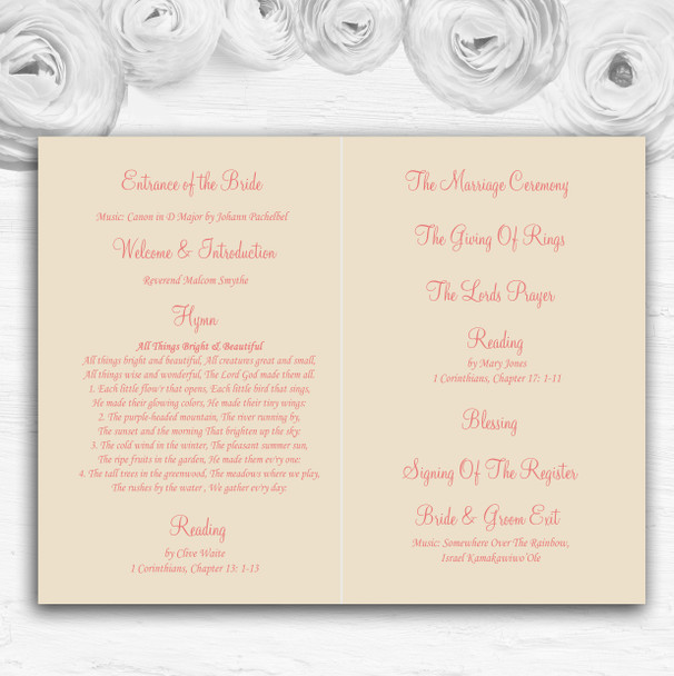 Light Blue And Red Roses Shabby Chic Chintz Wedding Cover Order Of Service
