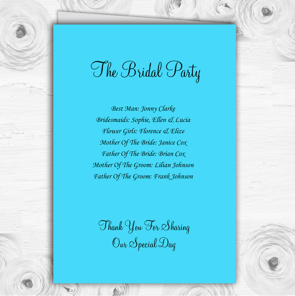Miami Florida Personalised Wedding Double Sided Cover Order Of Service