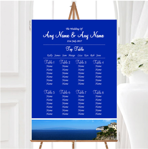 Jetting Off Abroad Sorrento Italy Personalised Wedding Seating Table Plan