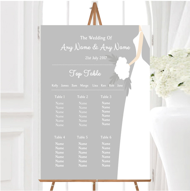 Great White Bride Personalised Wedding Seating Table Plan