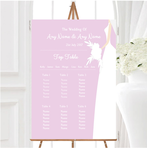 Pink Bride Personalised Wedding Seating Table Plan